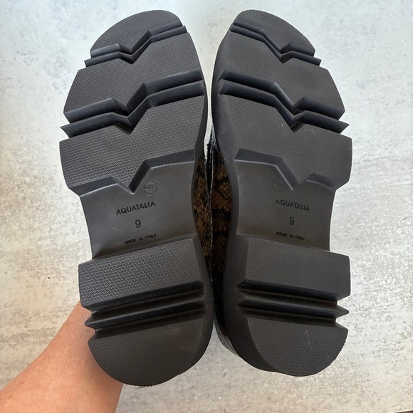 Aquatalia Women’s Loafer Hayley Snake Embossed Green Size 9 NWOT - Picture 7 of 9